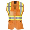 Pioneer Ladies Mesh Back Vest, Orange, Large V1021850U-L